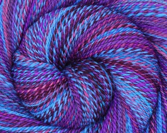 Handspun Yarn, Sport weight Multi-skein - FEELING LUCKY - Hand Dyed Falkland Merino wool, 677 yards, gift for knitter, weaving yarn