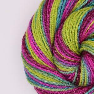 Handspun Yarn, Bulky weight THE OTHER SIDE Handpainted Shetland / Tussah Silk, 196 yards, hand spun yarn, gift for knitter image 3