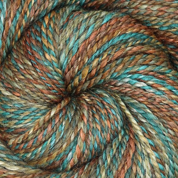 Light Worsted weight, Handspun Yarn - GOLD RIVER - Hand dyed Gray Merino /Tussah Silk blend, 268 yards, gift for knitter
