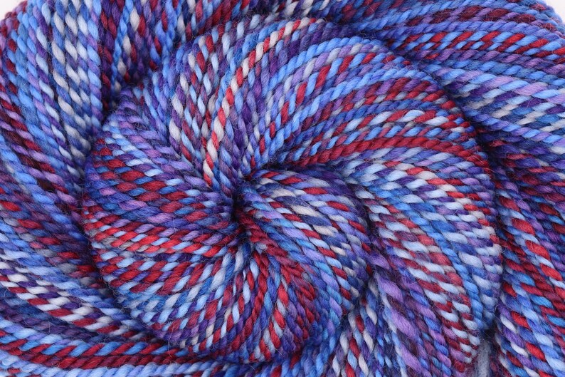 Multi-skein Handspun Yarn, Bulky weight, SAILOR'S DELIGHT, Handpainted Falkland wool, 318 yards, hand spun yarn, shops gift for knitter