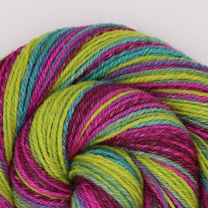 Handspun Yarn, Bulky weight THE OTHER SIDE Handpainted Shetland / Tussah Silk, 196 yards, hand spun yarn, gift for knitter image 7