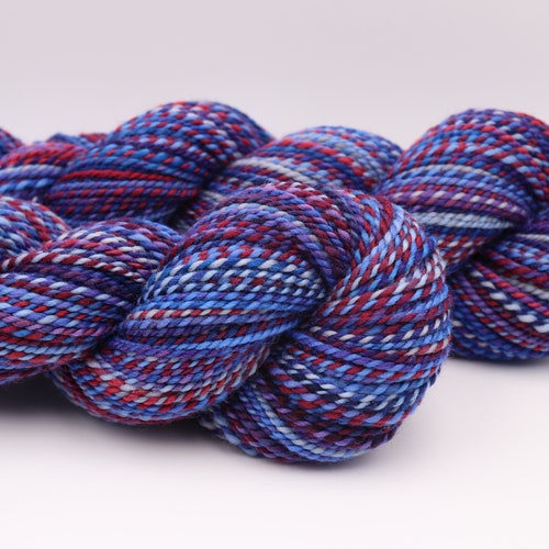 Multi-skein Handspun Yarn, Bulky weight, SAILOR'S DELIGHT, Handpainted Falkland wool, 318 yards, hand spun yarn, shops gift for knitter