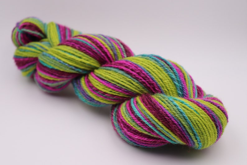 Handspun Yarn, Bulky weight THE OTHER SIDE Handpainted Shetland / Tussah Silk, 196 yards, hand spun yarn, gift for knitter image 10