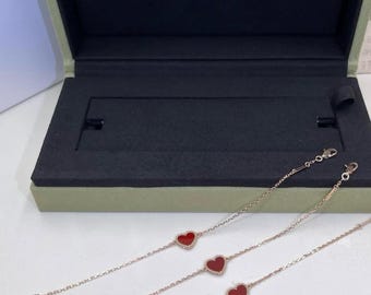 18k Rose Gold, süße Herzen