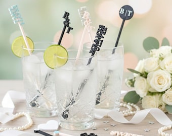 Custom Drink Stirrers • Personalized Cocktail Sticks • Wedding Stir Sticks • Party Drink Decorations • Custom Name Bar Accessory- (6 Inches)