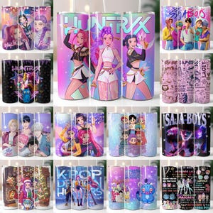 Huntrix 20oz Tumbler Wrap Png Bundle, Demon Hunters Design, Gift For Huntrix Fan