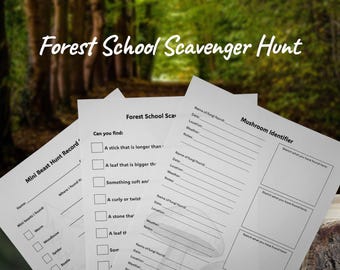 Forest School Scavenger Hunt Worksheets