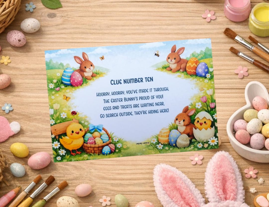 Easter Egg Hunt Clue Cards | Scavenger Hunt Clues for Easter | Easter ...