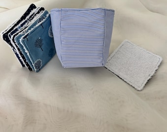 Discos de limpieza facial reutilizables - paleta azul