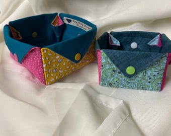 Juego de caja de almacenamiento de patchwork.