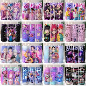 Kpop Tumbler PNG Bundle 20oz | Anime Pop Star Wraps | Digital Download for Kpop Fans