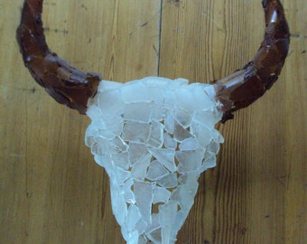Steer Skull-beach glass