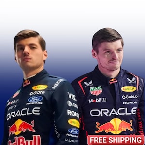 May include: Two dark blue racing jackets featuring the Oracle Red Bull Racing team branding, including logos for Tag Heuer, Mobil 1, Ford, Honda, and Rauch. The jackets display prominent red bull graphics and various sponsor text across the chest and sleeves.