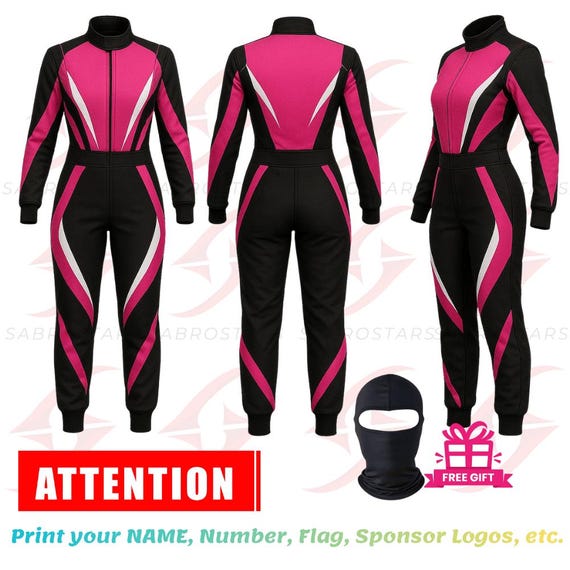 Karting Suit Digital Printed, Women Kart suit  Balaclava Free - Level 2 Custom hand made
