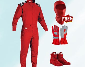 Traje de karting con estampado digital - Kit completo (incluye guantes, zapatos y pasamontañas gratis)