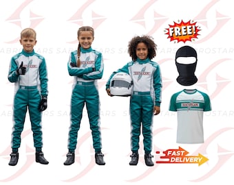 Personalized Go Kart Racing Suit - Custom CIK FIA Level 2 Karting Suit - F1 Style Handmade Overall - Unique Gift for Drivers & Racers
