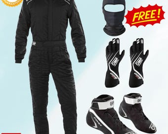Macacão de karting com estampa digital nível 2 - Kit completo (inclui luvas, sapatos e balaclava grátis)