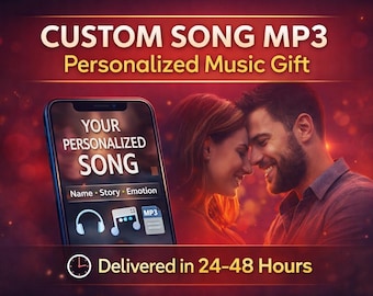 Custom Song Gift MP3 – Personalized Love Song with Lyrics | Romantic Anniversary or Birthday Gift, Digital Download