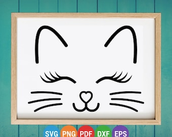 Cat Face SVG | Feline Silhouette Design Digital Download