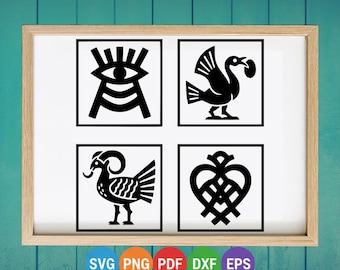 Adinkra Symbols SVG | African Cultural Design Digital Download