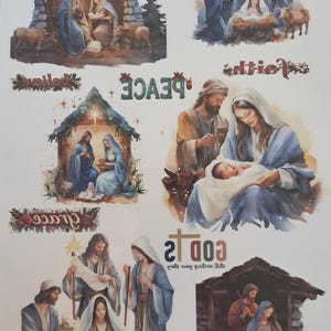 Christmas Nativity Wet Transfers