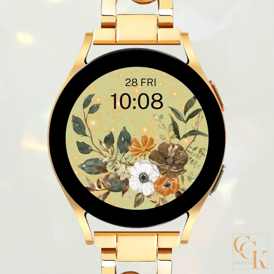 Fall Floral Watch Wallpaper Background - Smart Watch Face - Fall Floral ...