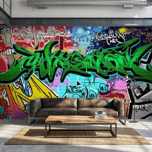 New York City Graffiti Photograph, Color Photography Decor, NYC