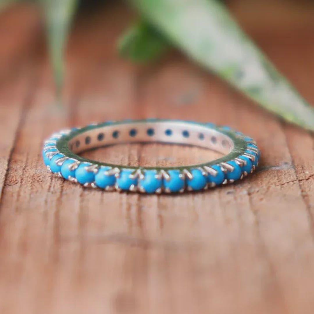 Sleeping Beauty Turquoise Sterling Silver Stacking Ring - Etsy