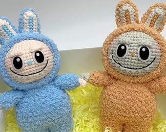 編みぐるみ ラブブ編みぐるみかぎ針編みパターン（PDF） - 笑顔のウサギの