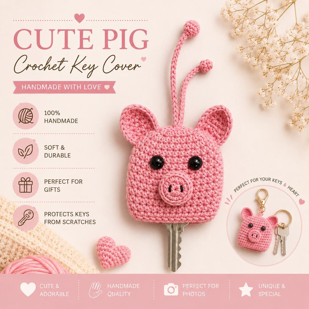 Crochet Key Cover Simple Pattern Key Holder Crochet Pattern, Bunny Keychain Cover Pattern, Amigurumi Car ...