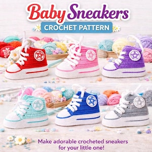 Baby Sneaker Crochet Pattern (Newborn–Toddler) | Nike-Inspired Baby Booties Crochet Pattern | Digital Download