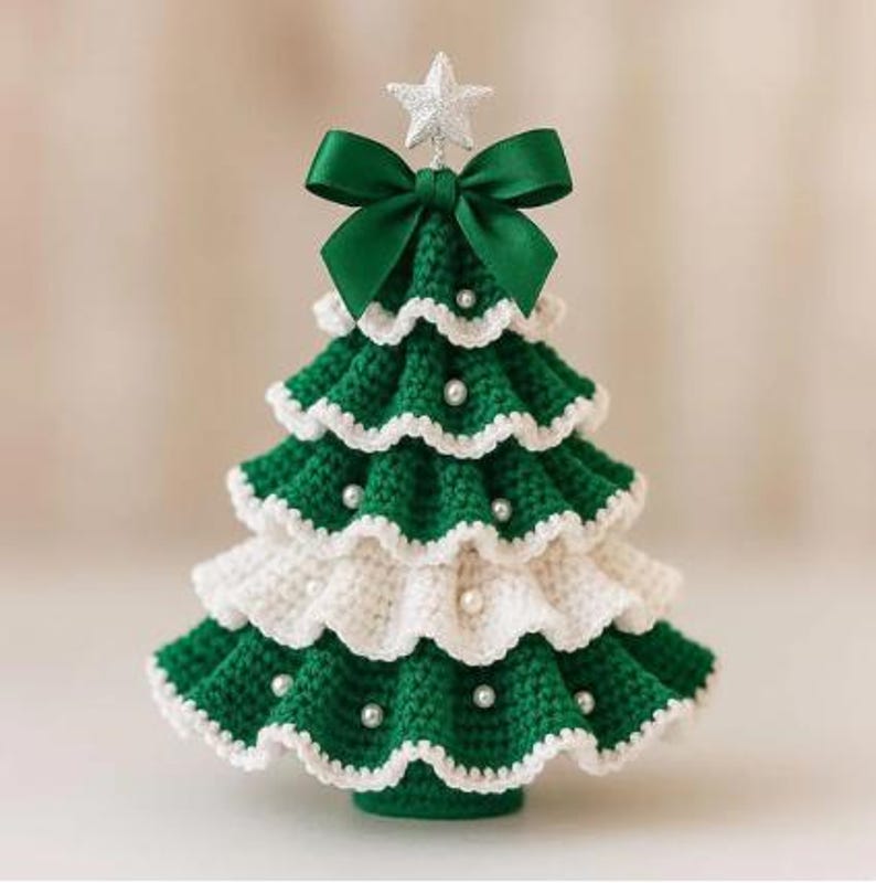 7 Layers Ruffled Christmas Tree Crochet Pattern, Tree Crochet Tutorial ...