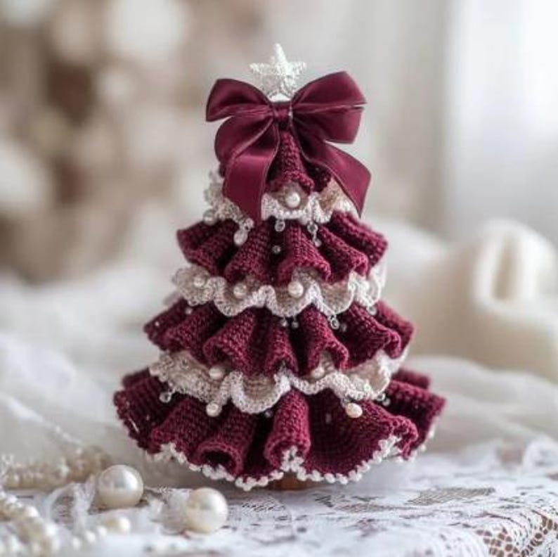 7 Layers Ruffled Christmas Tree Crochet Pattern, Tree Crochet Tutorial ...