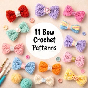 Paquete de patrones de lazo de crochet, llavero de lazo de crochet fácil para principiantes, tutorial de llavero de crochet DIY, adorno navideño, descarga digital
