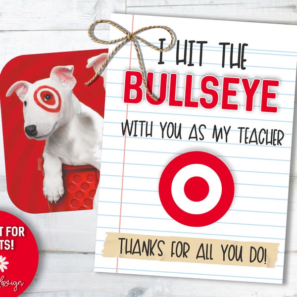 Ziel Lehrer Geschenk, Wertschätzung für Lehrer, Ziel Geschenkkarte, bester Lehrer, Bullseye, Geschenk zum Schulende, digitale Datei, Sofort Download