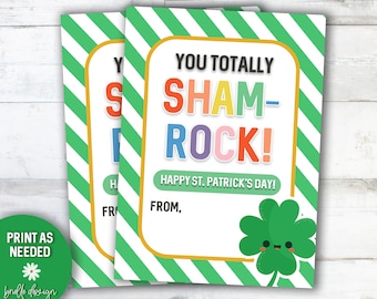 You Shamrock Tag, St Patricks Day Printable, Class Treat, Class Gift, St Patricks Day Gift, St Patty Tag, Printable Tag, Leprechaun Treat