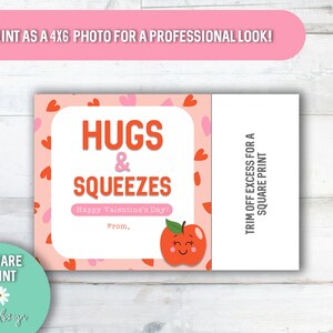 Hugs and Squeezes Valentine Printable Valentines Tag Class Treat Hugs and Squeezes Valentine Printable Valentines Tag Class Treat