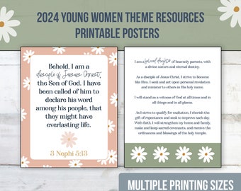 2024 Young Women Youth Theme | Printable Posters | Disciple of Jesus Christ | 3 Nephi 5:13 | Digital Files | Gift Idea | Print At Home