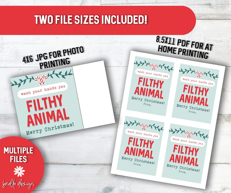 Wash Your Hands You Filthy Animal | Printable Tag | Hand Soap Gift ...