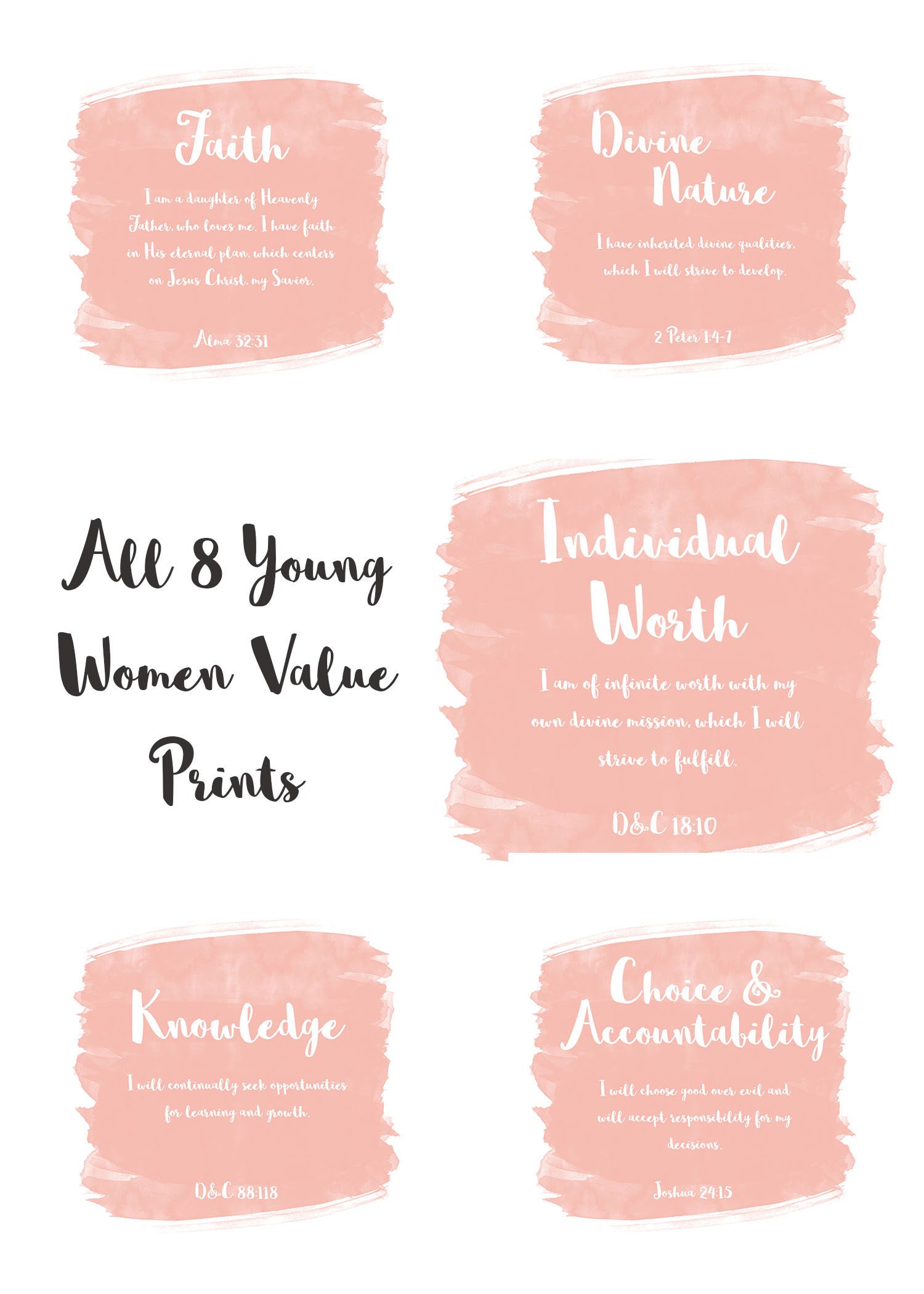 Young Women Value Prints Watercolor Etsy