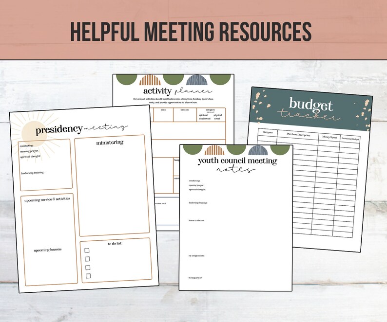 2023 Young Women Planner Printable Binder Editable Resources Meeting ...