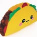 Taco kawaii plushie plush toy novelty humor cushion play food geekery mexican food