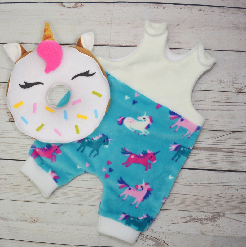 Unicorn baby romper /& soft toy SET baby clothes bodysuit dungarees overalls baggy harem pants kawaii magic horse rainbow plushie christmas