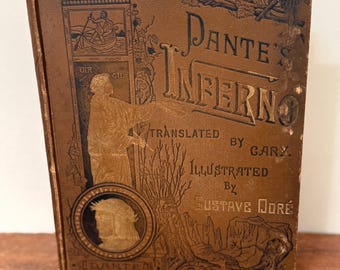 EL INFENÓMENO DE DANTE. Libro clásico antiguo ilustrado. Inscripción de 1890.