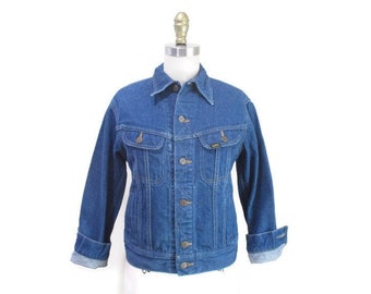 Vintage 80s Lee Denim Jacket | Medium Wash Denim Jacket | size small - xs