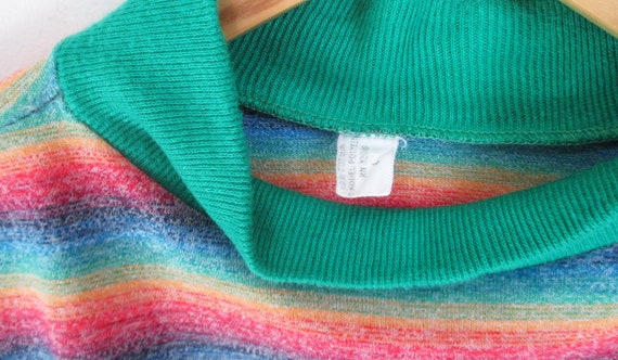 Vintage 1960s Rainbow Striped Tshirt | Mod 1960s … - image 4