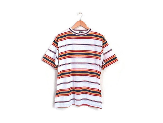 Vintage 1960s Tshirt | Primary Striped 1960s 70s T