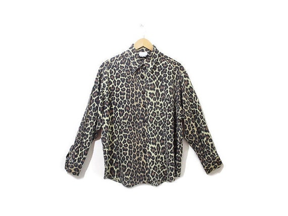 Vintage 80s Leopard Print Shirt Oversized Fit Rayon 80s 90s | Etsy