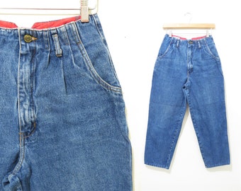 Vintage 80s Jeans | Dark Wash 80s High Rise Jeans | size small | waist 26