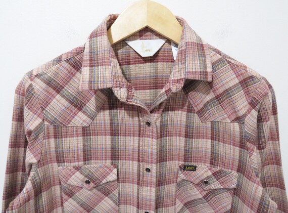 Vintage 1970s Western Shirt | Lee Soft Flannel 19… - image 2